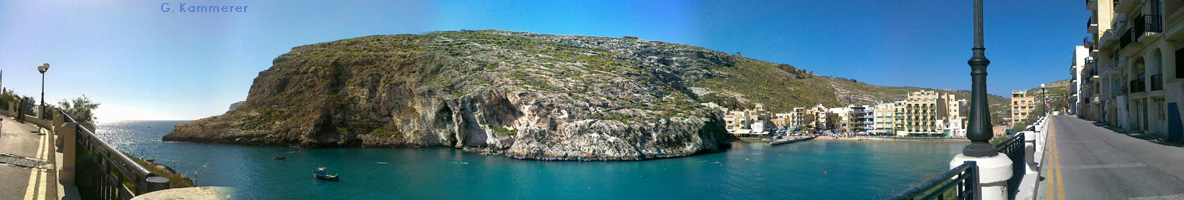 Panoramic view of Xlendi Bay by Gabriele Kammerer